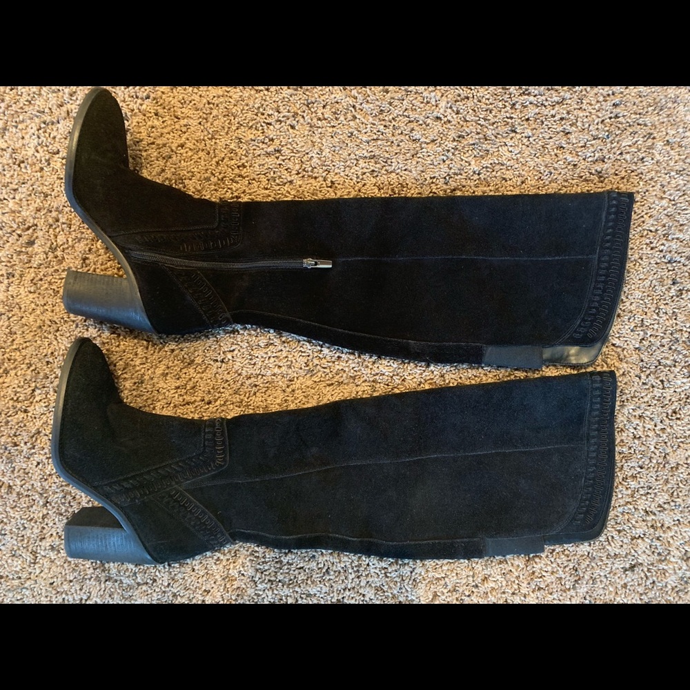 Vince Camuto Black Over The Knee Suede Boots Sz 9!